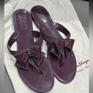 COPY - Salvatore Ferragamo burgundy pvc/jelly slippers size 9